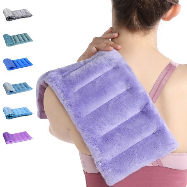 SuzziPad Microwave Heating Pad for Pain Relief, 7x18" Microwavable Heating Pads for Cramps, Muscle Ache, Joints, Neck Shoulder, Bean Bag Heating Pad Microwavable Moist Heat Pack, Warm Compress, Purple