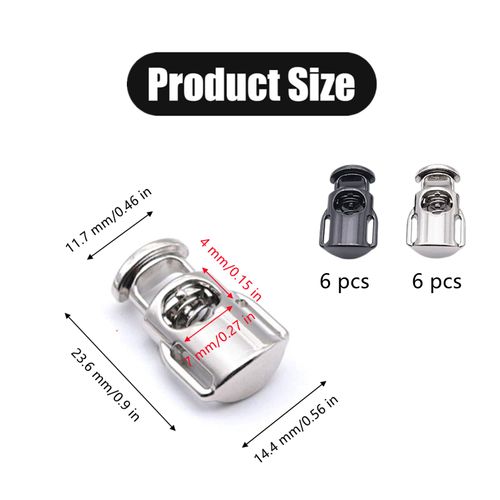 12 Pcs Cord Lock Sturdy Draw String Clip Metal Spring Toggle Drawstring Stopper for Bags, Paracord, Shoelaces, and DIY Projects