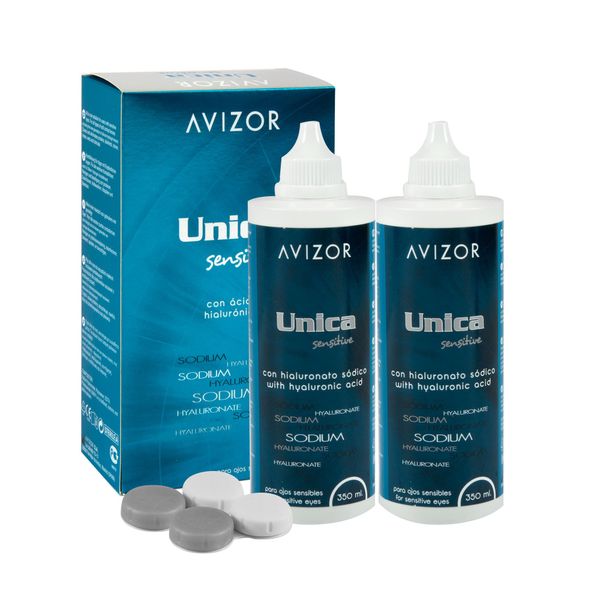 Single Solution Avizor Unica Sensitive. Solution for Cleaning and Disinfection of All Types of Soft Contact Lenses. 2 x 350 ml