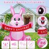 5FT Pink Rabbit Inflatable Easter Cute Bunny LED Lights Outdoor Garden Yard Deco