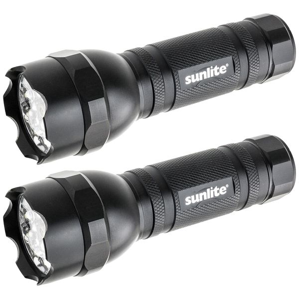 2 Pack Sunlite 51003-SU AAA Tactical Flash Light with Red Laser, Water Resistant