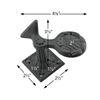 Black Shutter Dog Holders 5.25" L Wrought Iron Seashell Shaped Rust Resistant
