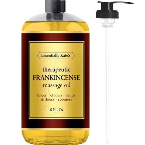 Essentially KateS Frankincense Massage Oil 8 Fl Oz - Knees, Elbows, HIPS, Hands, Shoulders and Legs - 100% Pure Frankincense Oil Relaxes Soreness and Stiffness