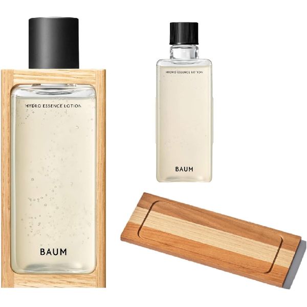 BAUM Hydro Essence Lotion Body Refill Set, Karimoku Furniture, Original Wooden Tray (Amazon.co.jp Exclusive)