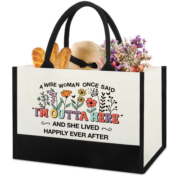 Retirement Tote Bag Gifts for Woman, Coworkers Leaving Farewell Going Away Gifts for Friend Boss Lady Teachers Employee Female, Happy Retirement New Beginning Gifts for Women, Cool Retired Tote Bag