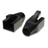[LINKUP] Cat6A Plug Boot | RJ45 Ethernet Connector Jack Boot | Black | 100-Pack | For Round Cable