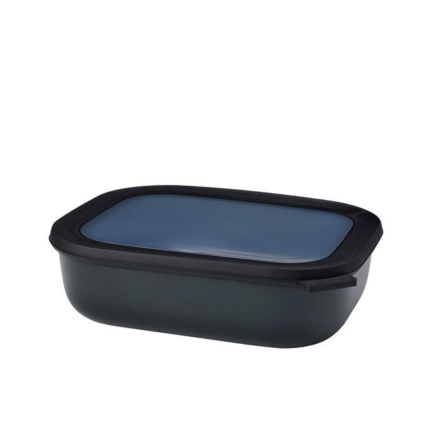 Rosti Mepal 998404 Circular Rectangular Storage Container, 6.8 fl oz (2,000 ml), Nordic Black