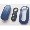 Blue Plastic Key Shell Replacement compatible with 3 button 500 case Fiat complete with rubber button pad Easy DIY upgrade
