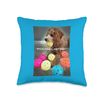 Pickleball Dog Colorful Cute Throw Pillow