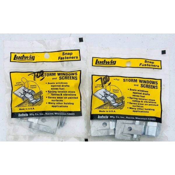 Ludwig Screen & Storm Window Snap Fasteners Pack Of 4 Lot Of 2