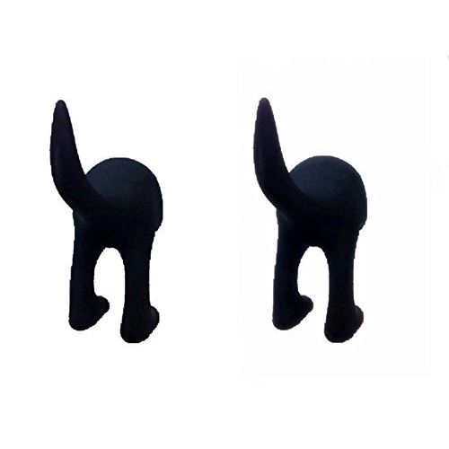 IKEA Bastis 2 Black Hooks for the Dog Cat Pet leashes hanger