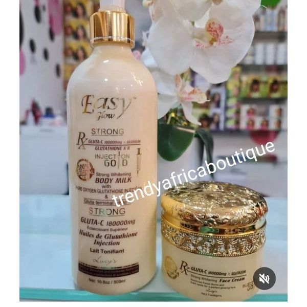 2pcs Easy Glow Gold Body Lotion 500ml & Face Cream