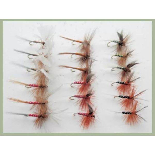 Dry Trout Flies, 18 Pack,Spinners, Houghton Ruby, Lunns Particular. Choice (12)