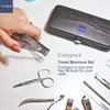 Inge Leather Manicure Set - Stainless Steel Nail Kit with 14 Pieces