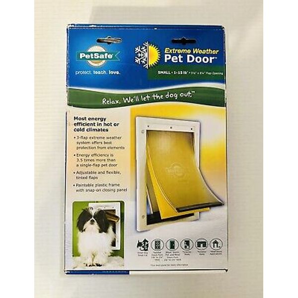 Professional Petsafe Extreme Weather Pet Door White Dogs Cats Small Pet New