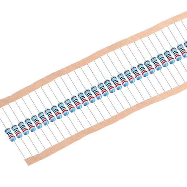 uxcell 5 Color Band Metal Film Resistors 220 Ohm 0.25W 1/4W 1% DIY Resistance Pack 300 Count