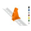 Keystone Hutschienenhalter / DIN Rail bracket (35mm), Typ Mini-Dual (Orange)