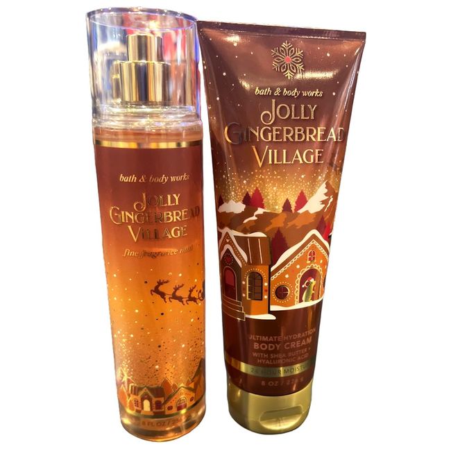 Bath & Body Works Fragrance Gift Sets (JollyGingerbreadVillage 2pc Set)