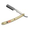 Classic Samurai Stainless Steel Premium Cut Throat Straight Razor, Shavette, Manual Shaver Men's Shaving Kit with 100 Lord Single Edge Razor Blades (Cream)