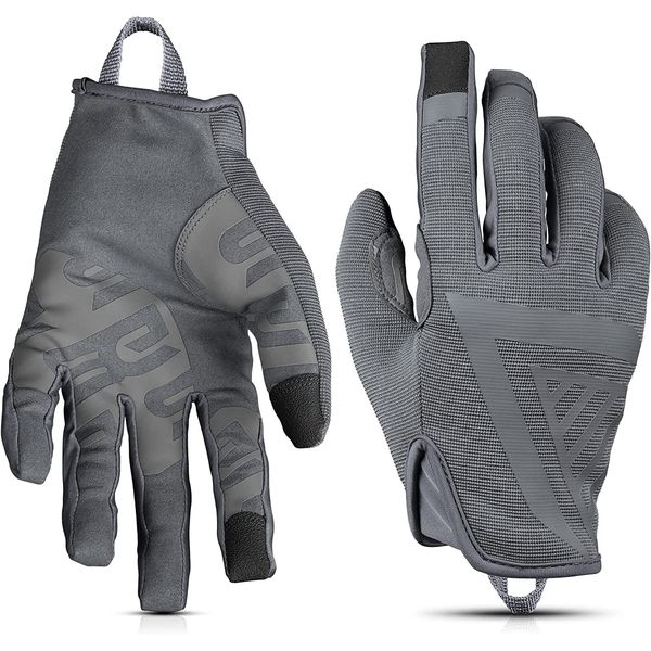 Glove Station The Impulse - Tactical Shooting Gloves for Men with Touchscreen Compatibility, Lightweight Design and Outstanding Grip for Outdoor, Sports, Motorcycle and Work - Gray, Large Size