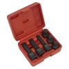 Sealey Sx052 Impact Spline Socket Bit Set 6Pc 1/2Sq Drive