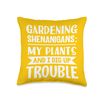 Gardening Shenanigans - Horticultural Hijinks Crew Attire Throw Pillow