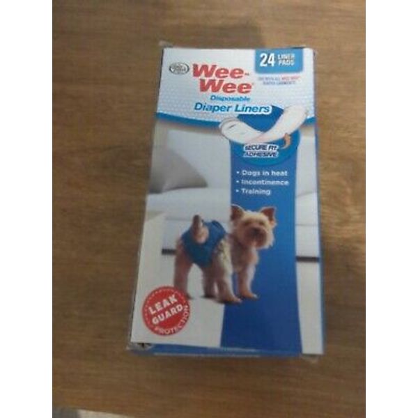 Four Paws Wee Wee Dog Diaper Garment Pads 24 Count