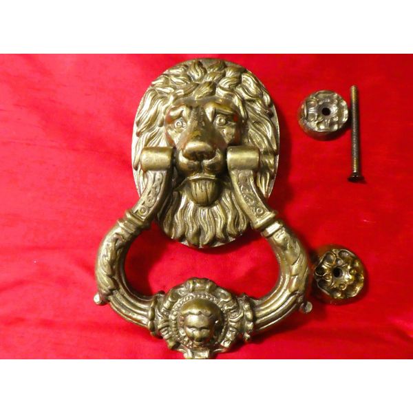 STUNNING EXTRA LARGE LION HEAD DOOR KNOCKER 5.1/2 LBS 9" ARCHITECTURAL DECOR