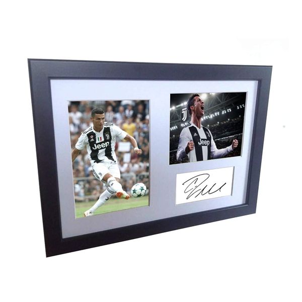 A4 12x8 Cristiano Ronaldo Juventus - Autographed Soccer Photo Photograph Picture Frame Poster