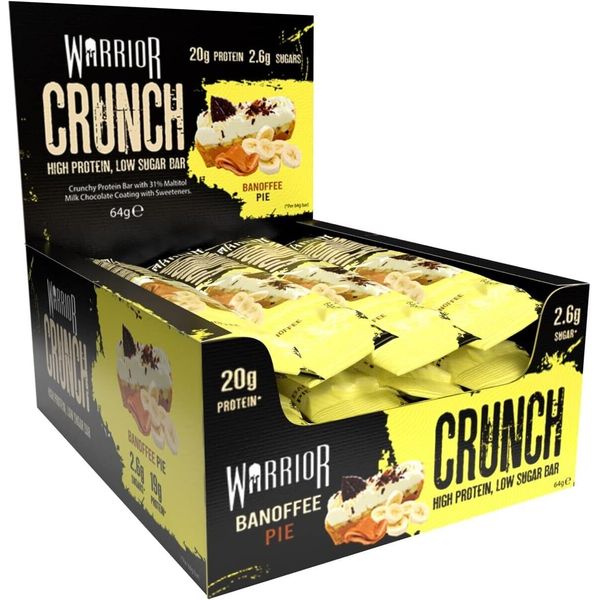 12 x Warrior Crunch Banoffee Pie High Protein Bars (EXP: 06/2024)