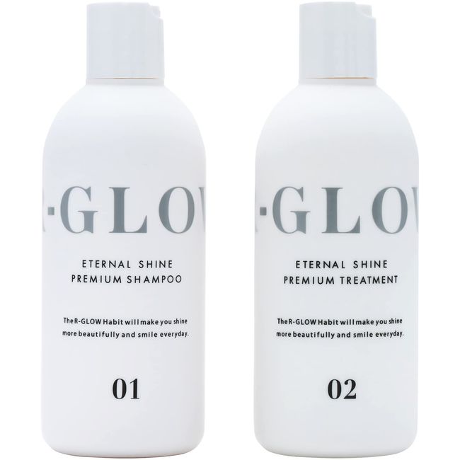 R-GLOW Shampoo Treatment, Salon Exclusive Product, Beauty Salon, Hair Quality Improvement, Hypoallergenic, Amino Acid Shampoo, Horse Oil, Honey Beauty, Hair Care, Gift, Shampoo & Treatment, 8.5 fl oz (250 ml) Set