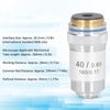 40X High Magnification Objective Lens, Achromatic Microscope Objective 40/0.65 for Biological Microscopes