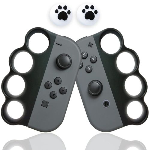 Fit Boxing/Fit Boxing 2 Controller Grip for Switch Joycon Controller Handle for Adults and Kids Joyco Boxing Game Grips, Set of 2 (Black & Black)