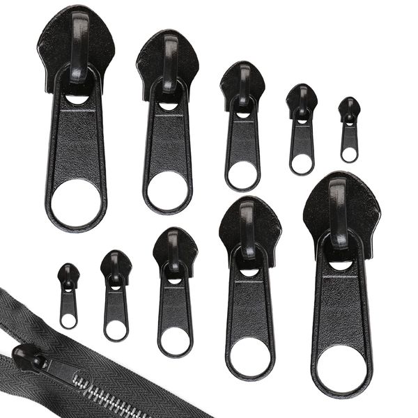 GBULTR 10 Pcs Zipper Pull Replacement Kit Metal Zipper Slider Rescue Set Universal Detachable Zips for Clothes Jeans Jackets Backpacks Easy DIY Fix for Tents & Bags Durable Zinc Alloy Pulls