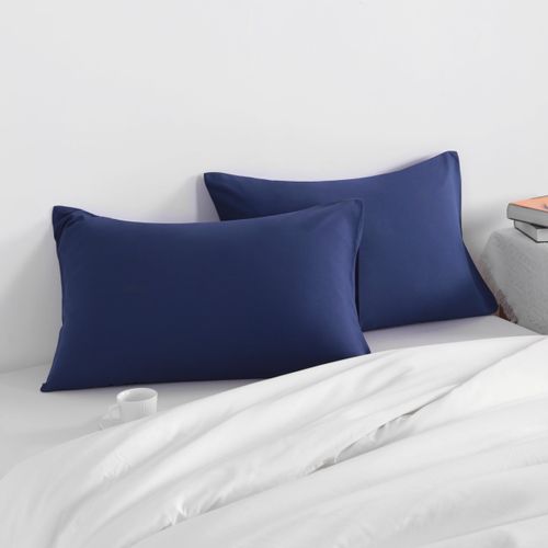 NTBAY King Pillow Cases Set of 2, 2 Pack Brushed Microfiber 20x36 Pillow Cases, Soft, Wrinkle, Fade, Stain Resistant Navy Blue Pillow Cases with Envelope Closure, 20x36 Inches, Navy Blue