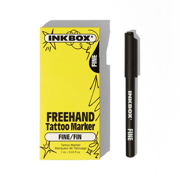 I﻿nkbox Temporary Tattoo Pen - Fine, Draw on Skin, Long-Lasting 1-2 Weeks, Temporary Tattoo Pen, For All Artists, Water Resistant For Now Ink - Fades Naturally, 1-Pack - Fine-Tip Marker