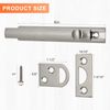 KOVOSCH Solid Brass Surface Bolt 4 Inch, Heavy Duty Concealed Slide Surface Door Bolt, Satin Nickel