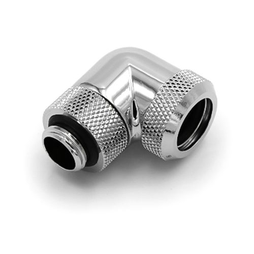 Barrow G1/4" to 14mm Multi-Link Fitting, 90 Degree Rotary, Silver Shiny