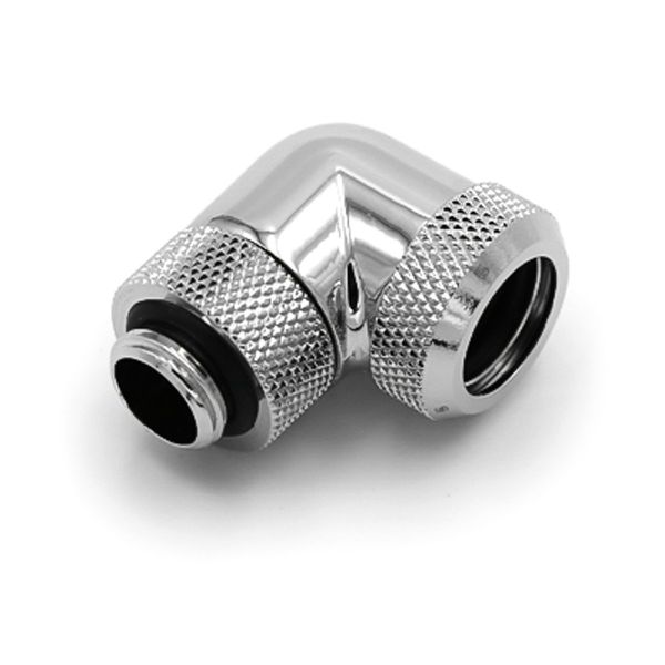Barrow G1/4" to 14mm Multi-Link Fitting, 90 Degree Rotary, Silver Shiny