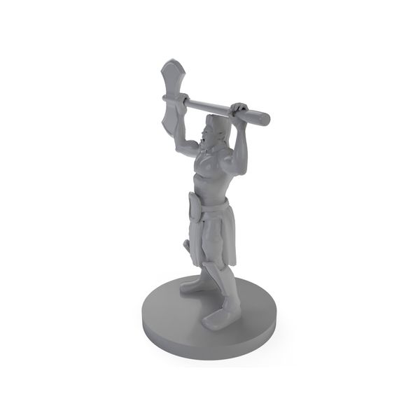Half Orc Barbarian with Mullet Raging Tabletop DND Gaming Miniature