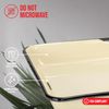 Red Co. 11 x 9 Enamelware Metal Classic 2 Quart Rectangular Serving Tray, Distressed Cream/Black Rim