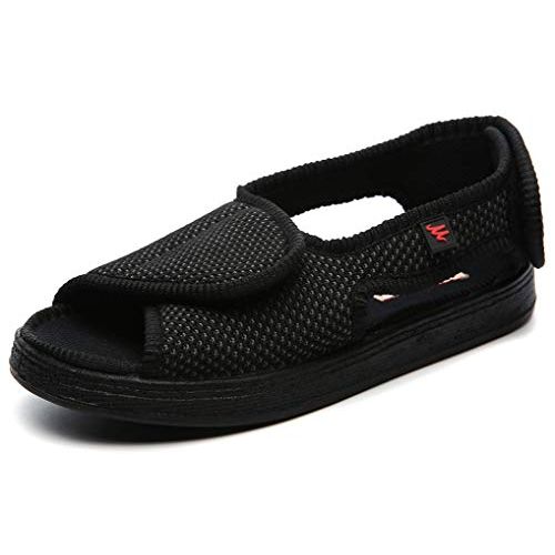 Eagsouni Senior Shoes, Sandals, Nursing Shoes, For Elderly, High Instep, Wide, Elderly Shoes, Nursing, Men's, Women's, 4E, US Size 6 - 11 (22 - 29 cm), 1536 black
