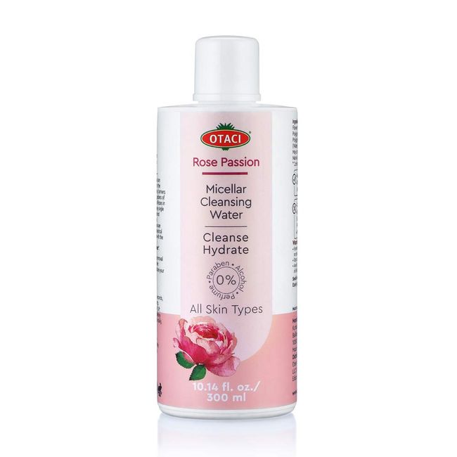 OTACI Rose Passion Micellar Cleansing Water, Face Cleansing Makeup Skin Remover Wash Rosewater Hydrating Moisturizer