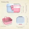 BVN Leak-Proof Denture case, Denture Cup for Soaking dentures, Retainer Cleaning case Pink and White Denture case