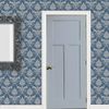 MyTinyWorld Dolls House Miniature Grey On Blue Leaf Damask Wallpaper