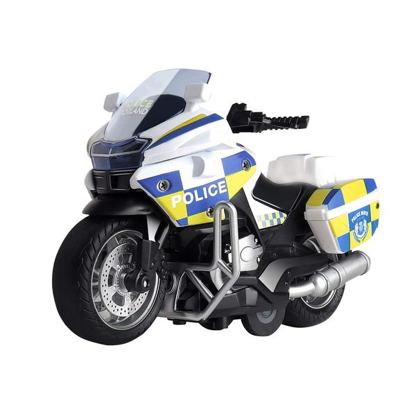 MING YING 66 Police Motorcycle Toy - Pull Back Toy Motorcycle with Sound and Light Toy,Toy Motorcycles for Boy,Toys for 3-9 Year Old Boys (White)