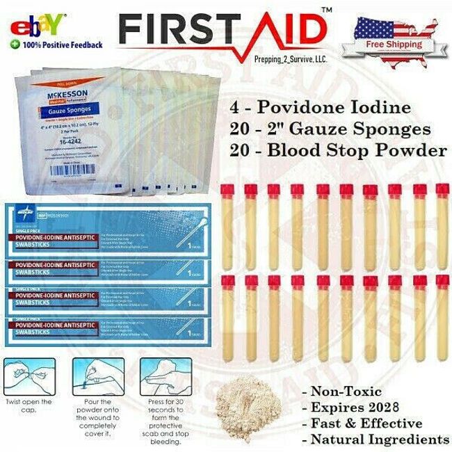 First Aid Wound Seal Powder - Non-Toxic Blood Clotting Powder - First Aid IFAK