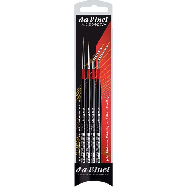 Da Vinci Set of 4 Synthetic Fibre Brushes Micro Nova Kit 4275