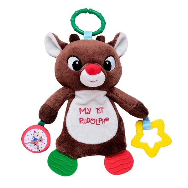 Rudolph the Red-Nosed Reindeer Rudolph 10-Inch Crib Activity Toy with Teether