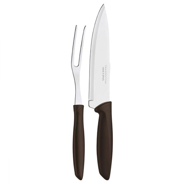 Tramontina Barbecue Knife & Carving Fork, Plenus, Dishwasher Safe, Made in Brazil, Plenus 23498/410 TRAMONTINA